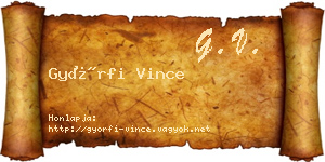 Győrfi Vince névjegykártya