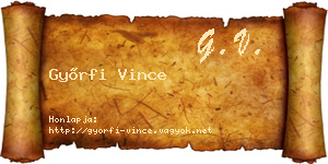 Győrfi Vince névjegykártya